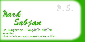 mark sabjan business card